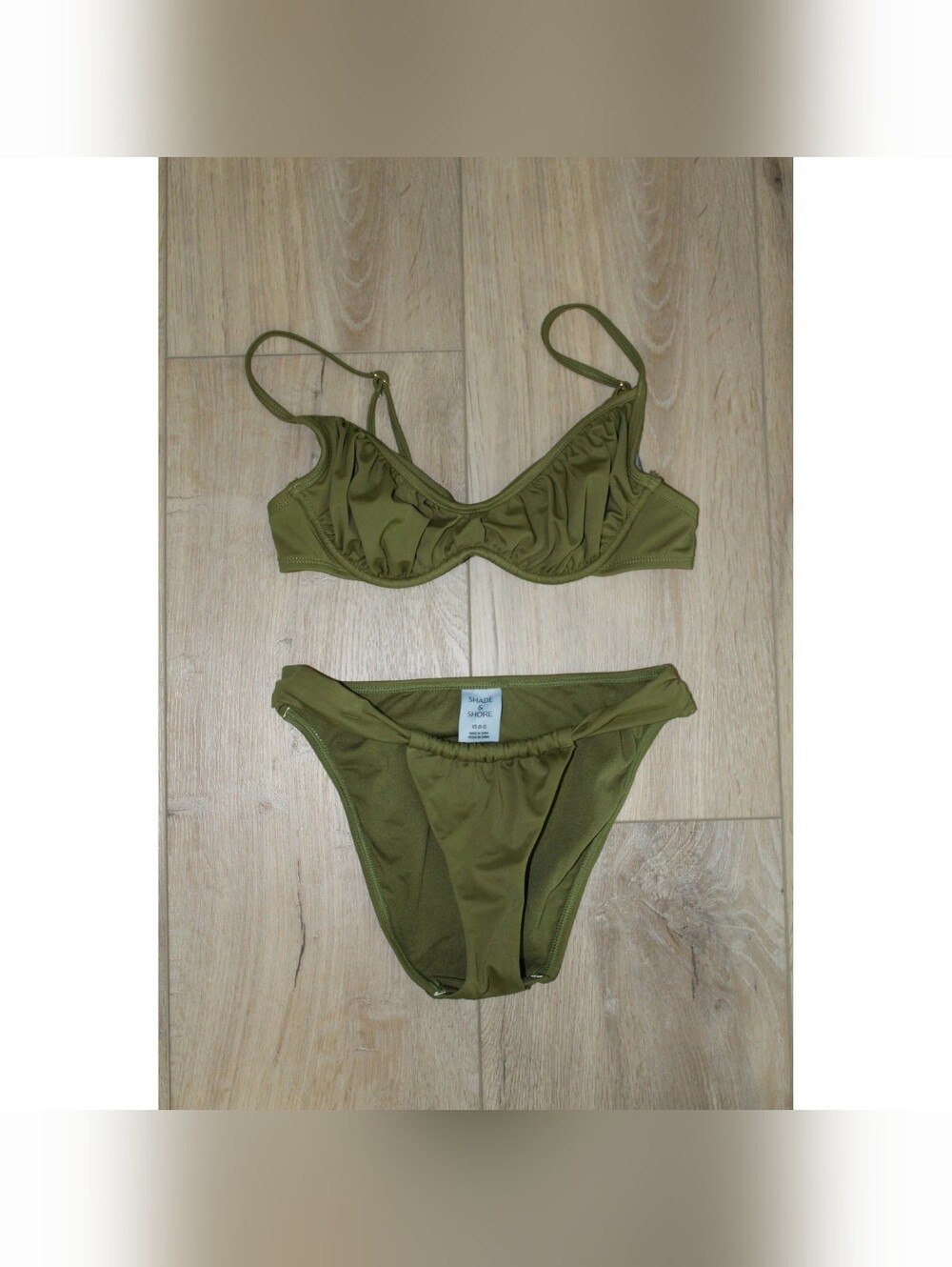 Shade & Shore Teal Bandeau Tie-Front Bikini